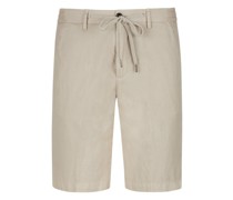 Bermudas aus einem Baumwoll-Leinengemisch Beige