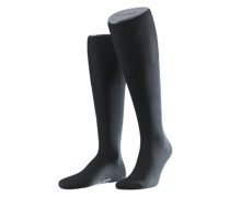 Kniestrumpf Airport aus Merino-Baumwoll-Mix Schwarz