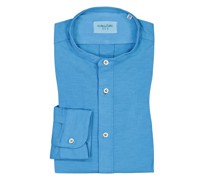 Freizeithemd mit Stehkragen, Slim Fit Königsblau