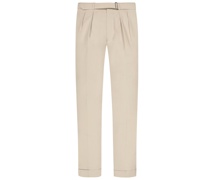 Bundfalten-Chino mit zusätzlichem Gürtel Beige