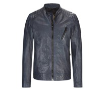 Leichte Lederjacke im Biker-Look Marine