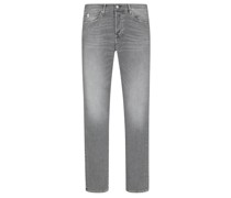 Jeans Used-Optik, Slim Fit Mittelgrau