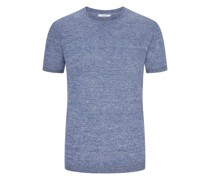 T-Shirt im Merino-Leinen-Mix Blau