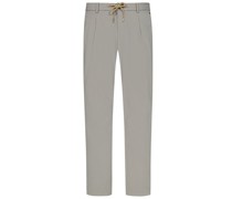 Leichte Chino mit Stretchanteil Minimalstruktur, Slim Fit Mittelgrau