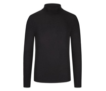Longsleeve Jersey-Qualität mit Stehkragen Schwarz