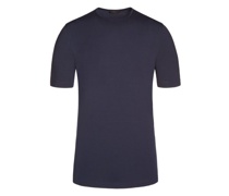 Gekrepptes T-Shirt, O-Neck, Viskose-Mix Marine