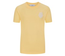 Les Deux Unifarbens T-Shirt mit Label-Stitching