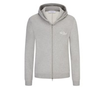 Sweatjacke mit Logo-Print Hellgrau