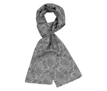 Seide-Schal mit Paisley-Muster Schwarz