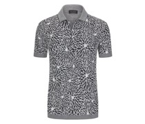 Strick-Poloshirt mit modischen Floralmuster Marine