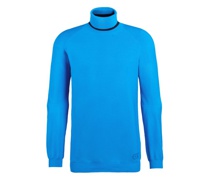 Rollkragenpullover nahtloser 3D-Stricktechnologie Blau