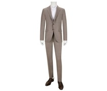 Ungefütterter Anzug aus Wolle, Kei Beige