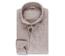 Leichtes Leinenhemd, Fitted Body Taupe