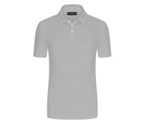 Leinen-Poloshirt mit Stretchanteil Hellgrau