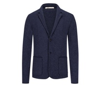 Strickjacke Sakko-Optik, Kaschmiranteil Marine