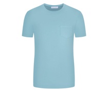 Softes T-Shirt mit Brusttasche Hellblau