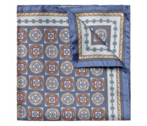 Einstecktuch aus Seide mit Medallion-Print Blau