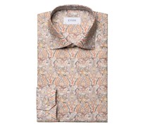 Hemd mit Paisley-Print und Lyocell-Anteil, Contemporary Fit Orange
