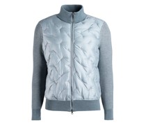 Hybrid-Strickjacke mit gesteppter Front und Strick-Ärmeln Taupe