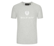 T-Shirt mit Logo-Print Hellgrau