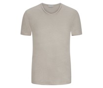 Kiefermann Leichtes T-Shirt aus Leinen mit weitem V-Ausschnitt