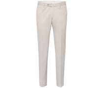 Anzughose mit Schurwolle und Stretch-Anteil Rauten-Textur Offwhite