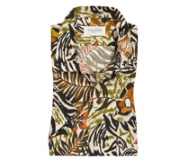 Resortshirt im Leinen-Mix Braun