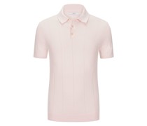 Eckerle Softes Poloshirt mit Seidenanteil und erhabenen Streifen