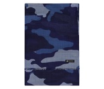 Schal aus Wolle mit Camouflage-Muster Marine
