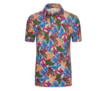 Poloshirt Piqué-Qualität mit floralem Print Multicolor