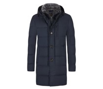 Daunenparka mit abnehmbarem Kunstfell-Kragen Marine