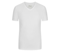 T-Shirt Jersey-Qualität mit V-Ausschnitt Weiß