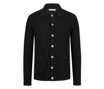 Softer Kaschmir-Cardigan mit Kentkragen Schwarz