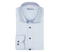 Hemd Twofold Super Cotton-Qualität mit Ausputz, Fitted Body Hellblau