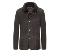 Freizeitjacke mit Lammfell Mittelgrau
