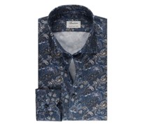 Hemd mit Paisley-Muster, Fitted Body Marine