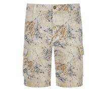 Bermuda mit Safari-Print, Chile 1, Slim Fit Beige
