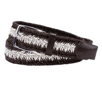 Geflochtener Ledergürtel Dunkelbraun