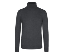 Rollkragenpullover aus Merinowolle Grau