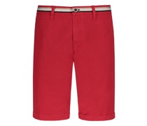 Bermudas mit Kontrastbund Rot