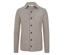 Gestricktes Overshirt aus Schurwolle Beige