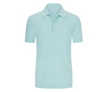 Poloshirt im Merino-Leinen-Mix Mint