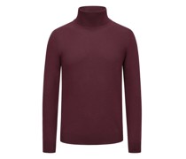 Rollkragenpullover aus Merinowolle Bourdeaux