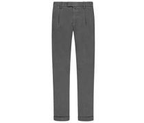 Chino mit Bundfalte im elastischen Baumwoll-Mix, Slim Fit Anthrazit