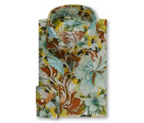 Sporthemd aus Leinen mit Blüten-Allover-Print Multicolor