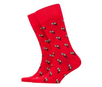 Socken mit Tukan-Motiv Rot