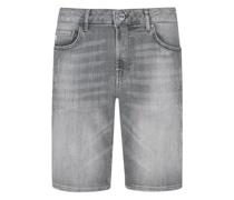 Denim Bermuda-Shorts im Used-Look Hellgrau