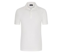 Piqué-Poloshirt, Garment-Dyed Weiß