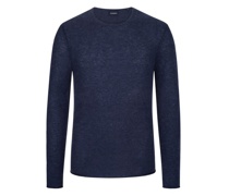 Leichtes Kaschmir-Longsleeve mit Rollkante Marine