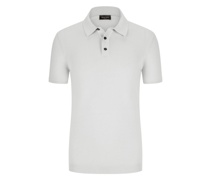 Leichtes Strick-Poloshirt aus 100% Baumwolle Hellgrau
